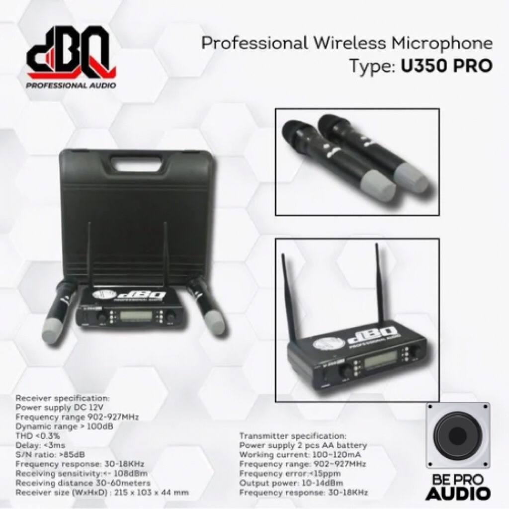 Microphone Wireless DBQ U-350 PRO Mic Wireless Professional High Quality