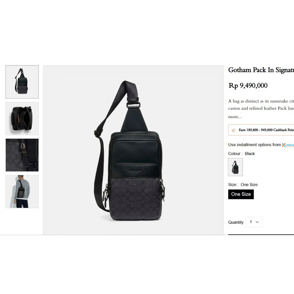 Tas Coach Gotham Pack In Signature Canvas Preloved