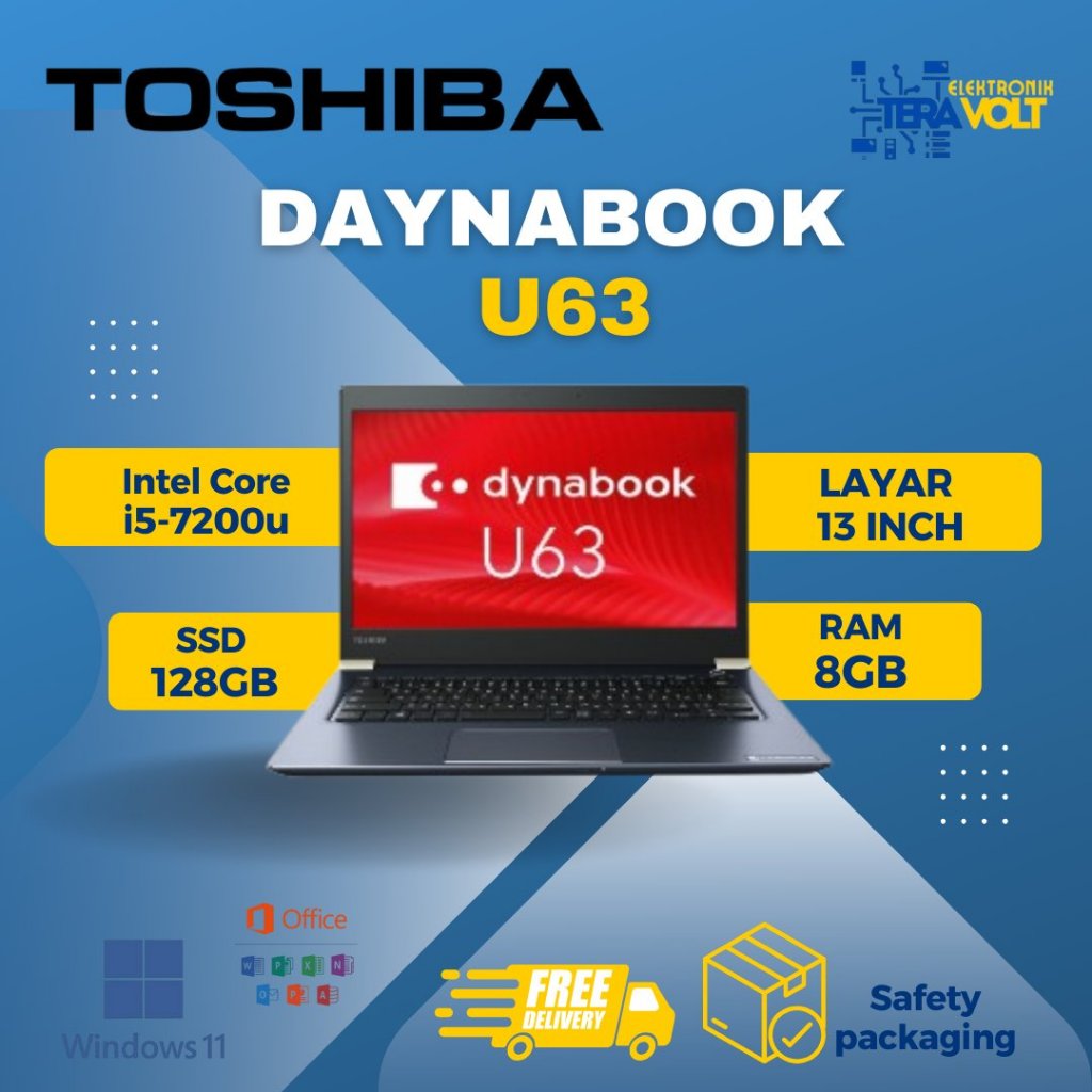 Jual Laptop Second Toshiba U63 I5 gen7 Ram 8GB Ssd 128GB 13 Inci siap pakai