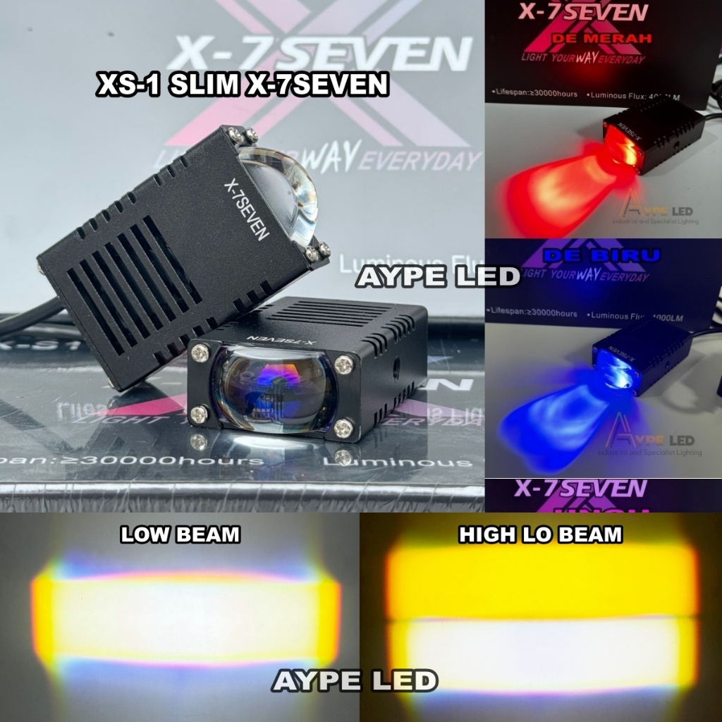 Mini Laser Slim X-7SEVEN XS-1 PRO Lampu Tembak Sorot Gepeng Kipas Pendingin Demon Eyes 2 Warna
