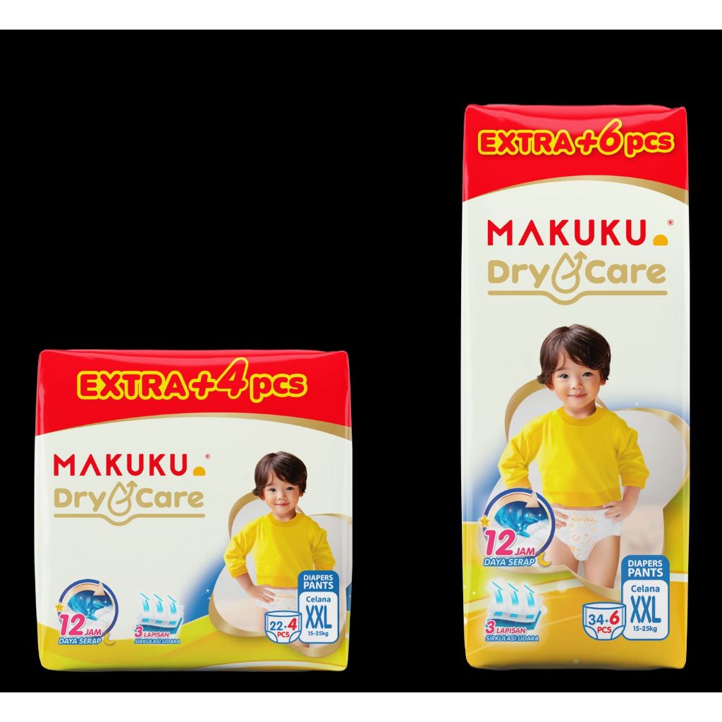 Makuku Air Diapers NEW DRY CARE XXL34+6 MAKUKU DRY CARE PANTS Popok Celana