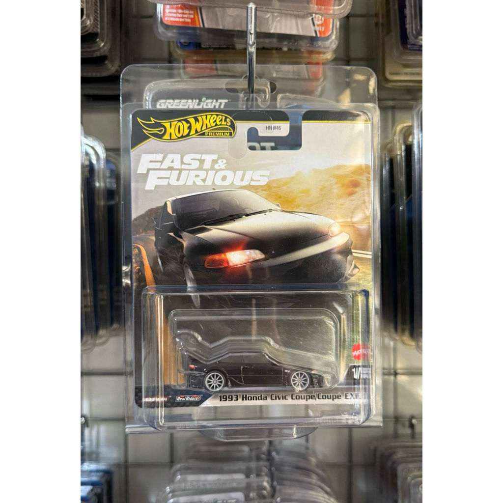 Hotwheels Premium 1993 Honda Civic Coupe EX EJ1 Fast & Furious FF