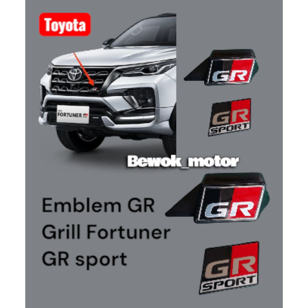Emblem GR grill Toyota Fortuner GR sport ori