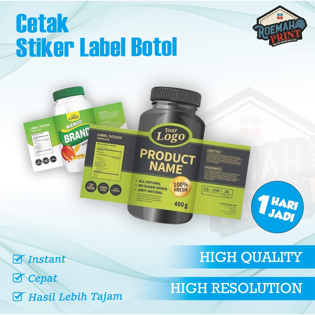 Stiker Label Botol | Print Label Botol
