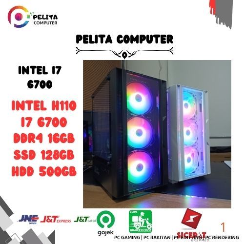 PC intel core I7 6700 Ddr4 16Gb Ssd 128Gb Hdd 500gb rakitan computer komputer