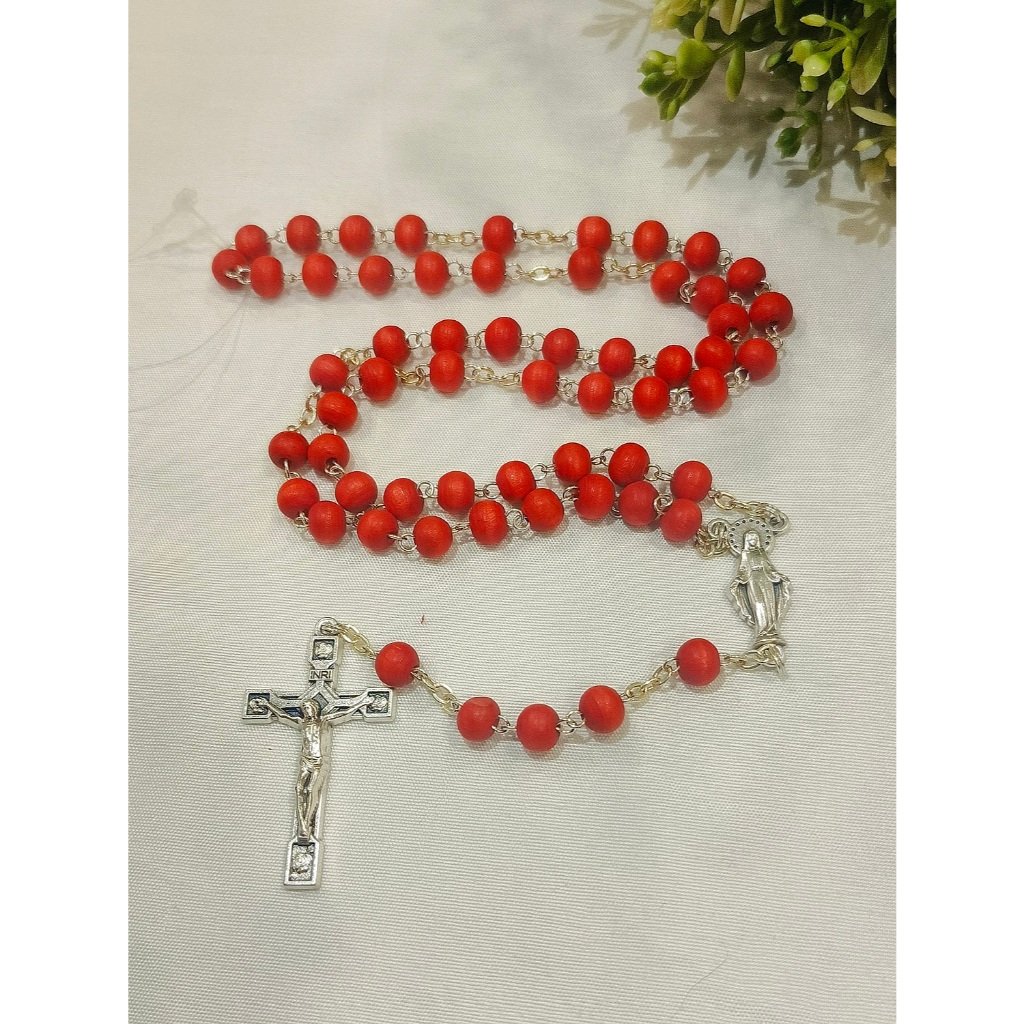 Rosario Kayu Aroma Mawar Devosi Katolik