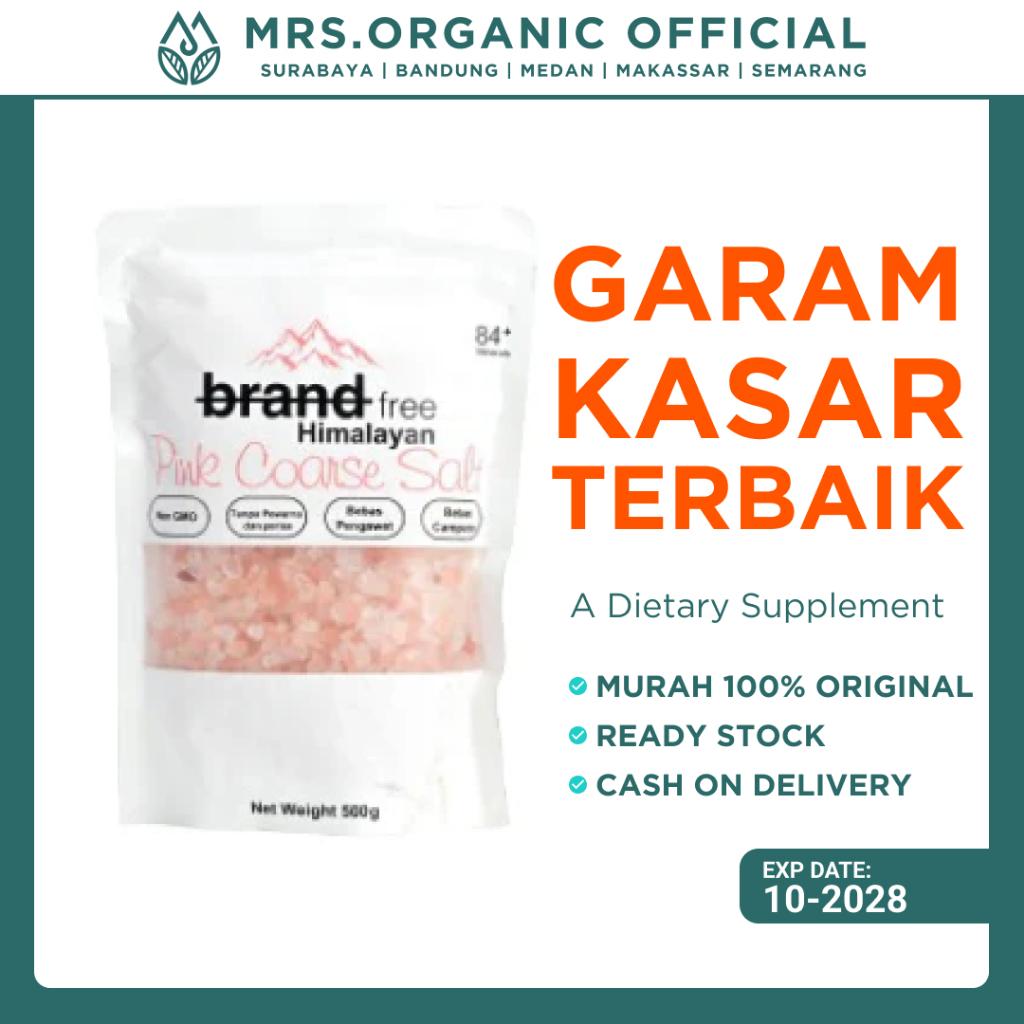 Garam Himalaya HALAL Original Premium Pink Coarse Himalayan Salt 500 Gr - Garam Kasar Himalaya Non G