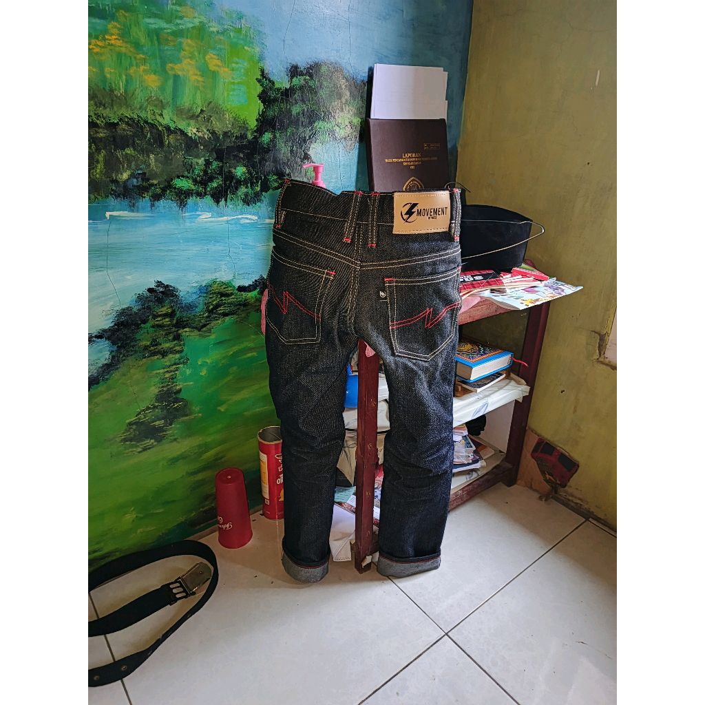 DENIM MOTIF SELVEDGE BLEU INDIGO || SELVEDGE DENIM ACCENT JEANS DENIM SELVEDGE