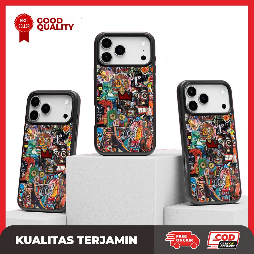 Case Casing iPhone 17 16 15 14 13 12 11 XR XS X 8 7 6 5 Pro Max Mini Air Plus Basquiat FIA2090 Custo