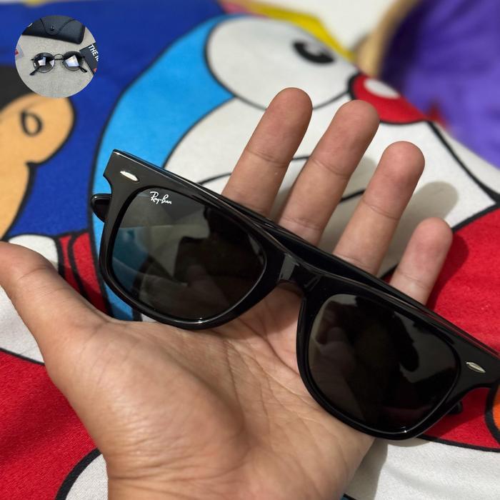 Kacamata Rayban Wayfarer RB2140 901 50 Black Glossy Original Second