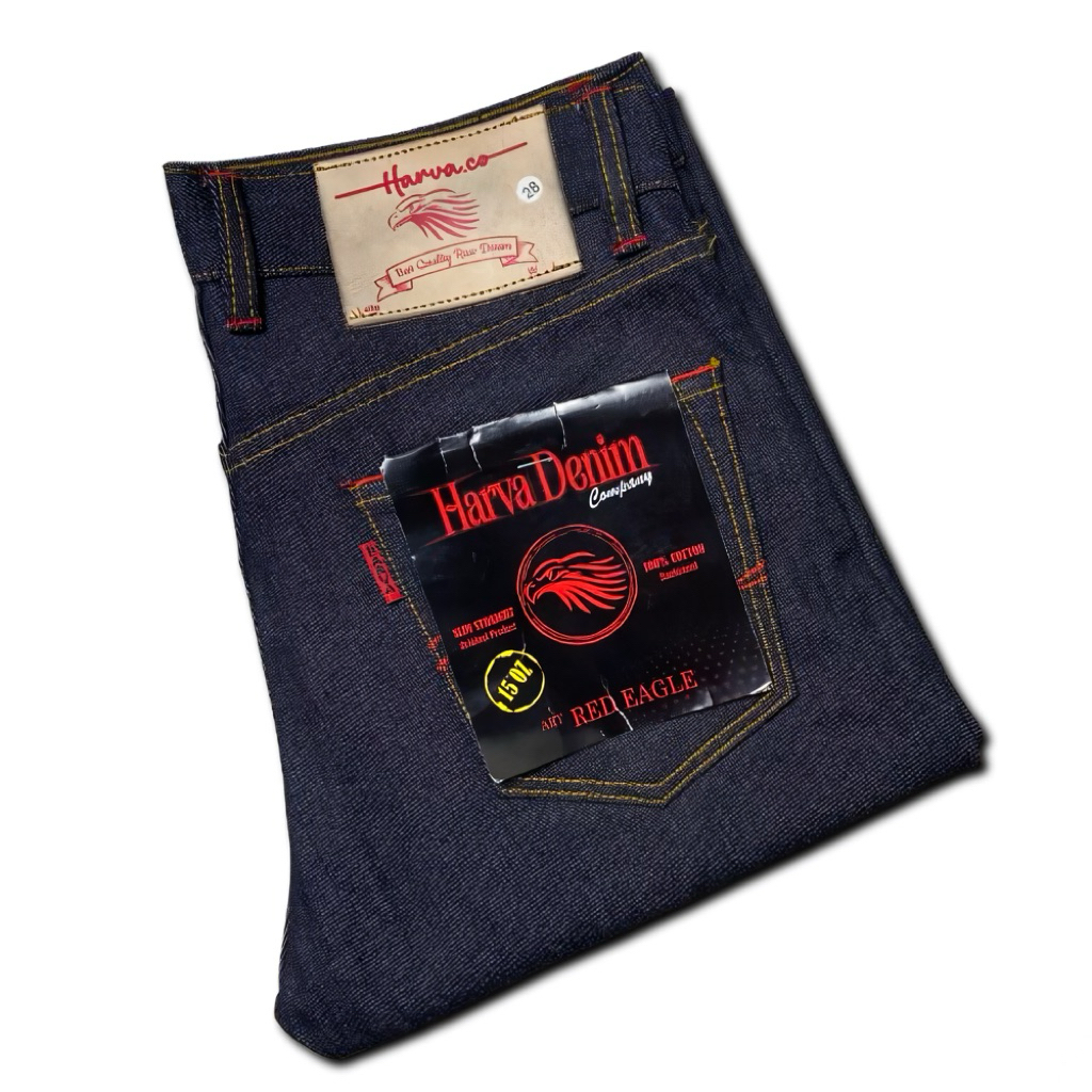 Nosteen – Celana Denim Selvedg Fading Pria Raw Denim 15 Oz Original 100% || Artikel Red Eagle