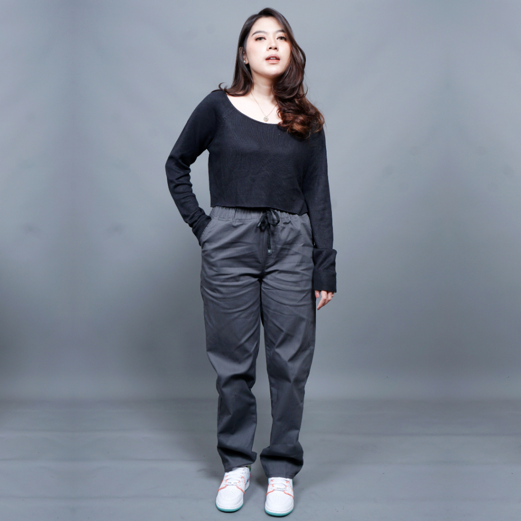 Celana Wanita Chinos Pants Jumbo Melar - Celana Panjang Wanita Jumbo