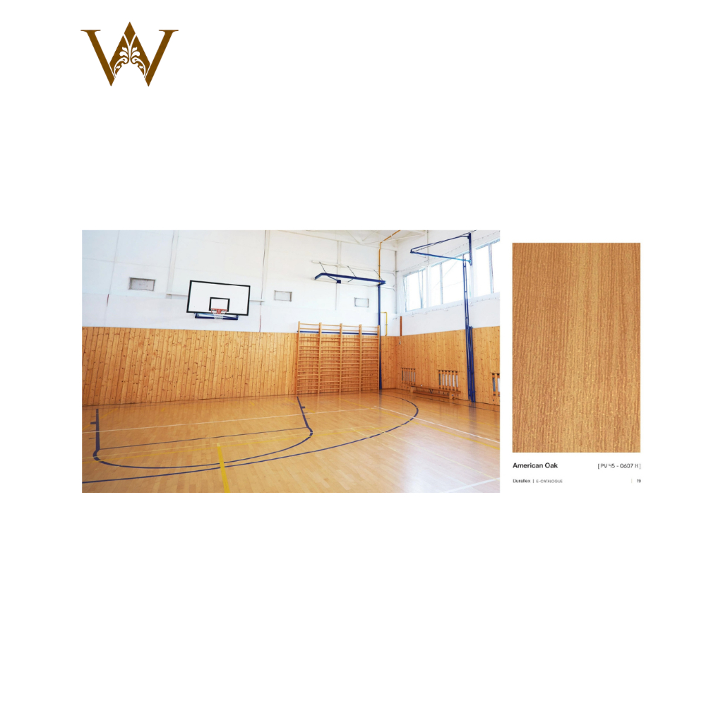 Lantai Vinyl Duraflex tebal 4,5mm Lapangan Olahraga Indoor