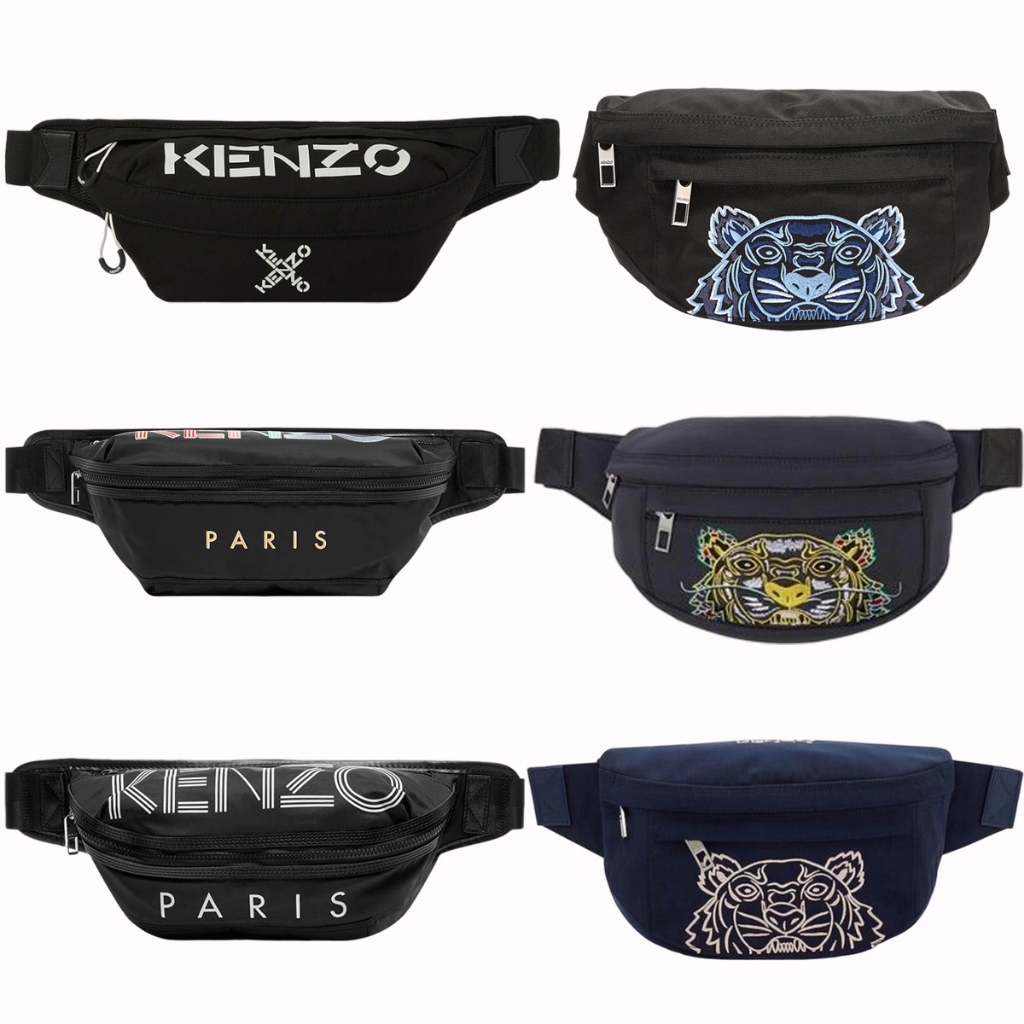 KENZ0 Logo Bumbag Kenzo Waistbag Tas Selempang Dada Tas Pinggang Pria Fullset Tas Kenzo Tiger Kenzo 