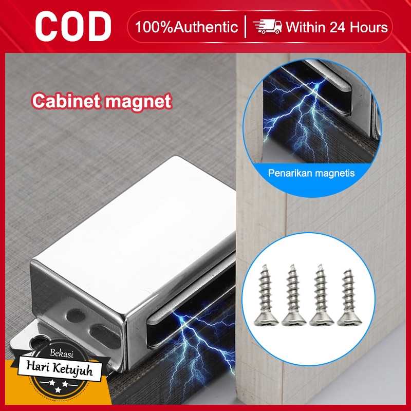 Magnet Pintu Lemari Kuat Stainless Steel – Tanpa Bor, Cocok Furniture, Pintu Kayu & Lemari Dapur
