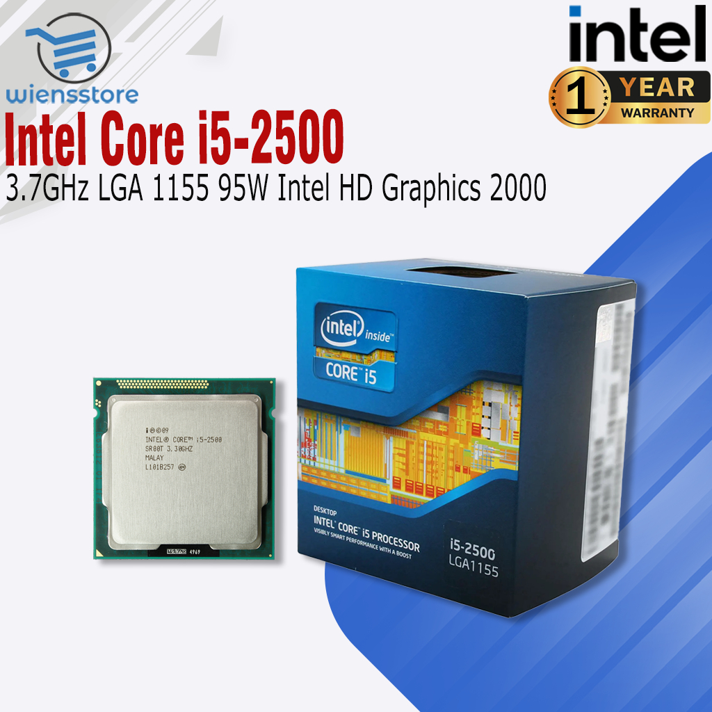 Intel Core i5-2500 – Gen 2 Sandy Bridge Quad-Core 3.3GHz (3.7GHz Turbo Boost) LGA 1155 95W Intel HD 