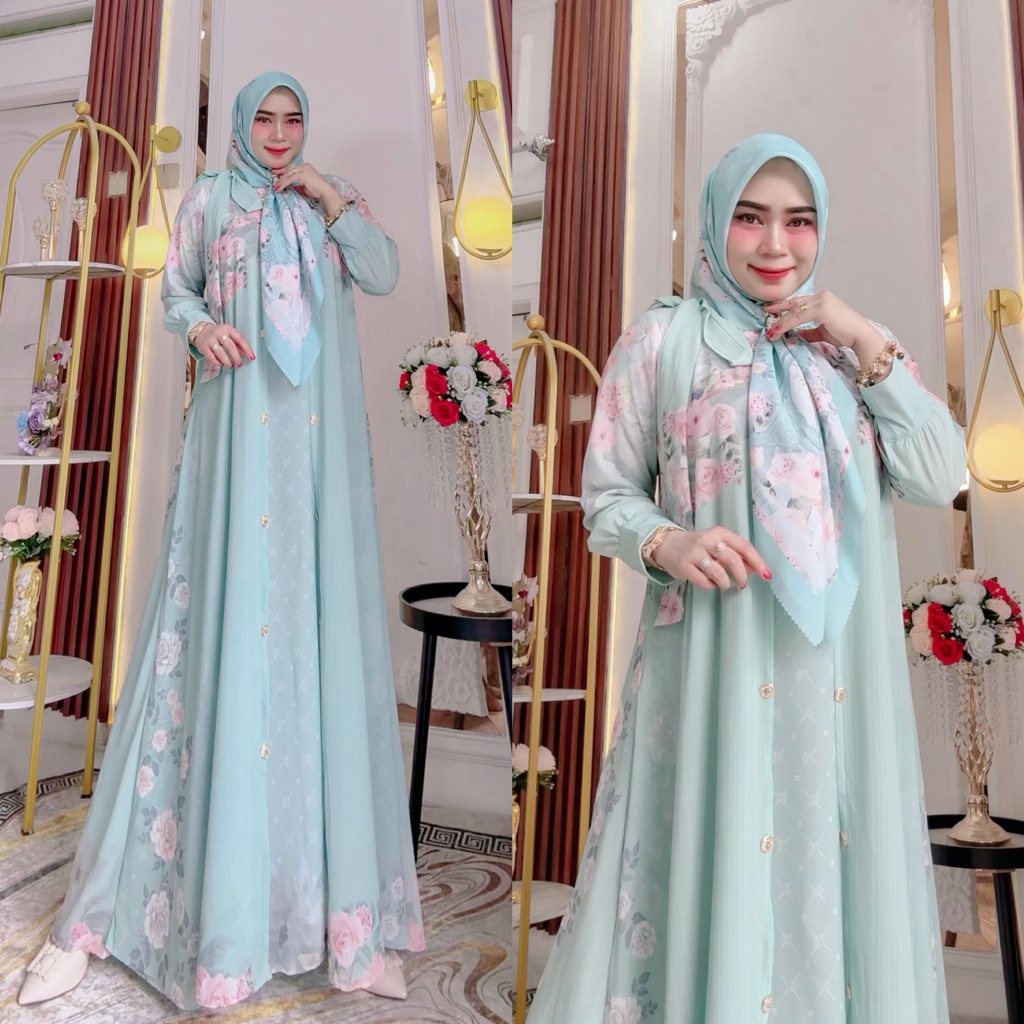 Gamis BahanCeruty Pesona OMG Premium Set hijab