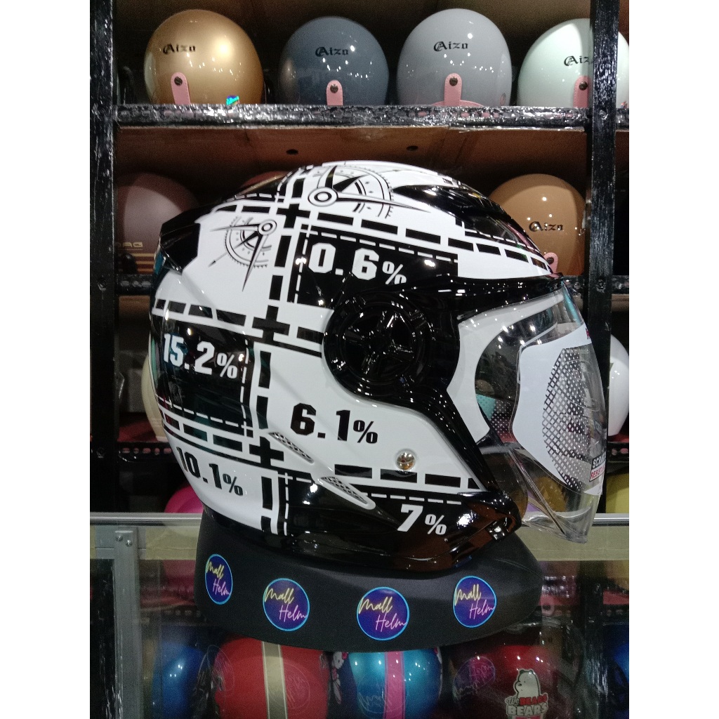 HELM NHK GLADIATOR MOTIF DRC DOUBLE VISOR BISA COD