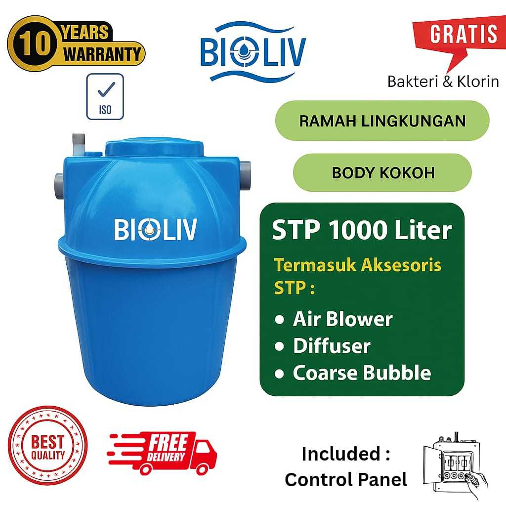 Septictank STP BIOLIV Biotech / IPAL 1000 Liter / Reactor Tank / Bioreactor / Biotechnology / Biofil