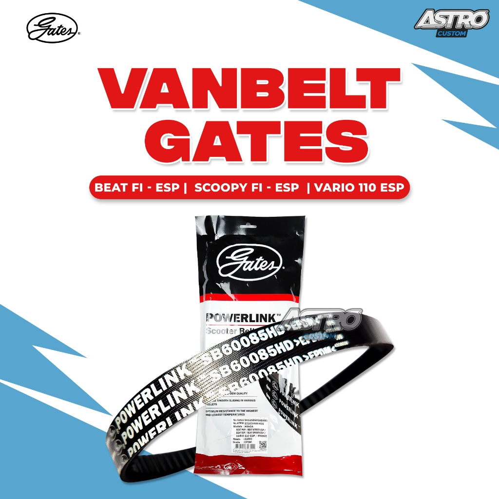 Vanbelt Gates Scoopy Fi Beat Fi Spacy Vario 110 ESP Vario 125 150 Aerox Lexi Nmax Upgrade CVT Vbelt