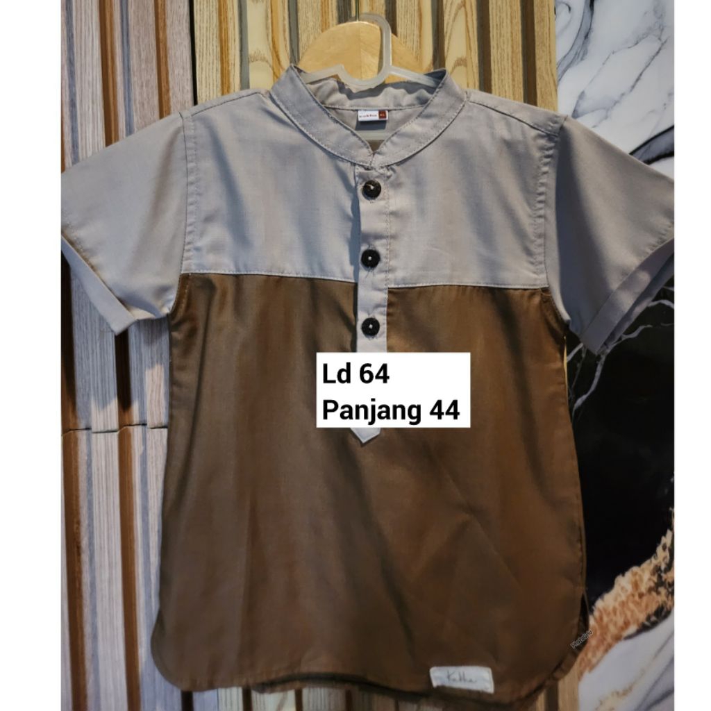Preloved Baju Koko Anak Laki-Laki Brown