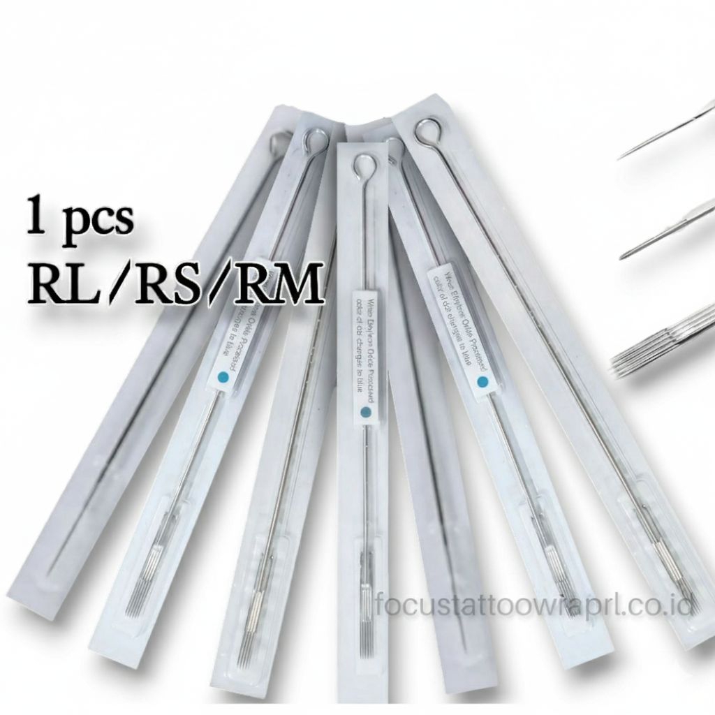 Jarum Tato Coil Steril - 1 Pcs / 1 Buah – Jarum Tattoo Profesional untuk Mesin Coil - RM,RS,RL 1 3 5
