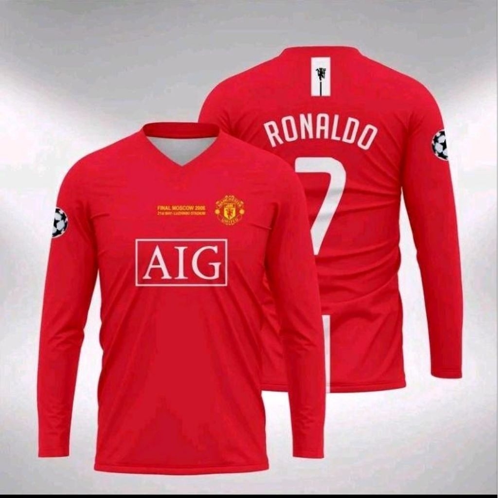 Jersey Manchester United 2007/2008 Merah Spesial CR7 Custom Full Printing