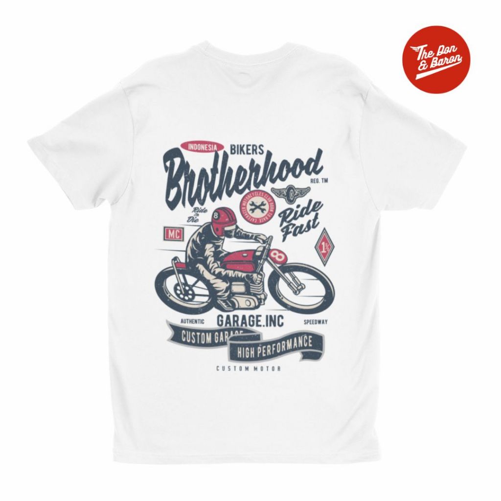 Kaos Vintage Retro Indonesia Motor Biker Brotherhood