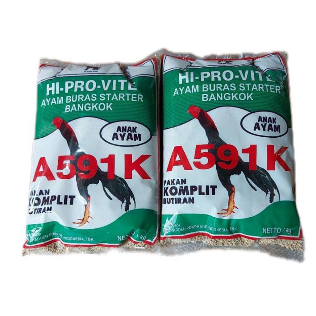 Pakan Ayam Bangkok A591K Hi-Pro-Vite A 591 K 591K Hobi Aduan 1kg 1 kg