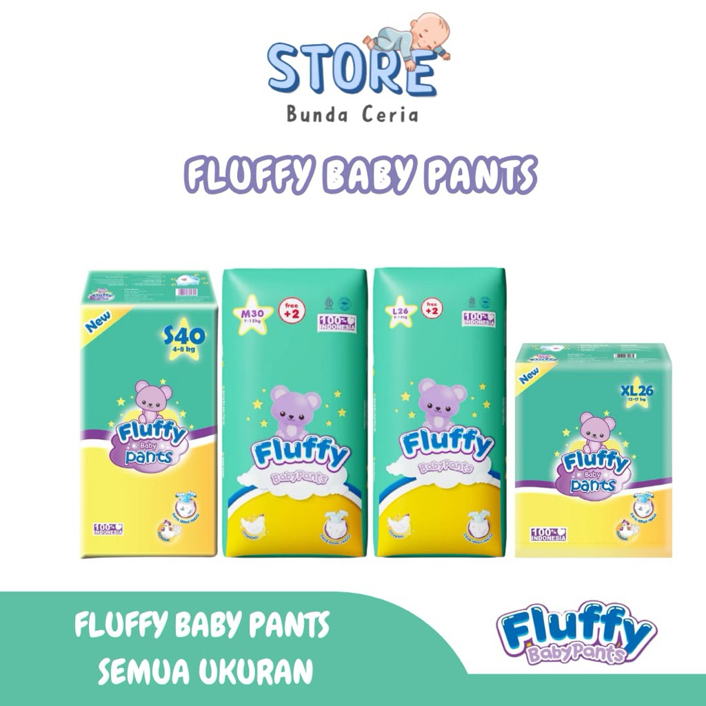 [PAKET 1 BALL] FLUFFY BABY PANTS 1 BALL POPOK BAYI CELANA FLUFFY PANTS