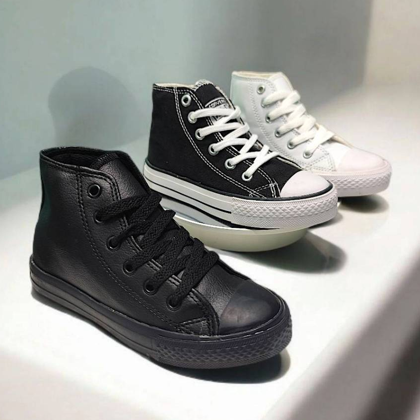 Sepatu Anak Kulit Hitam Polos Sepatu anak Sekolah Unisex full Black