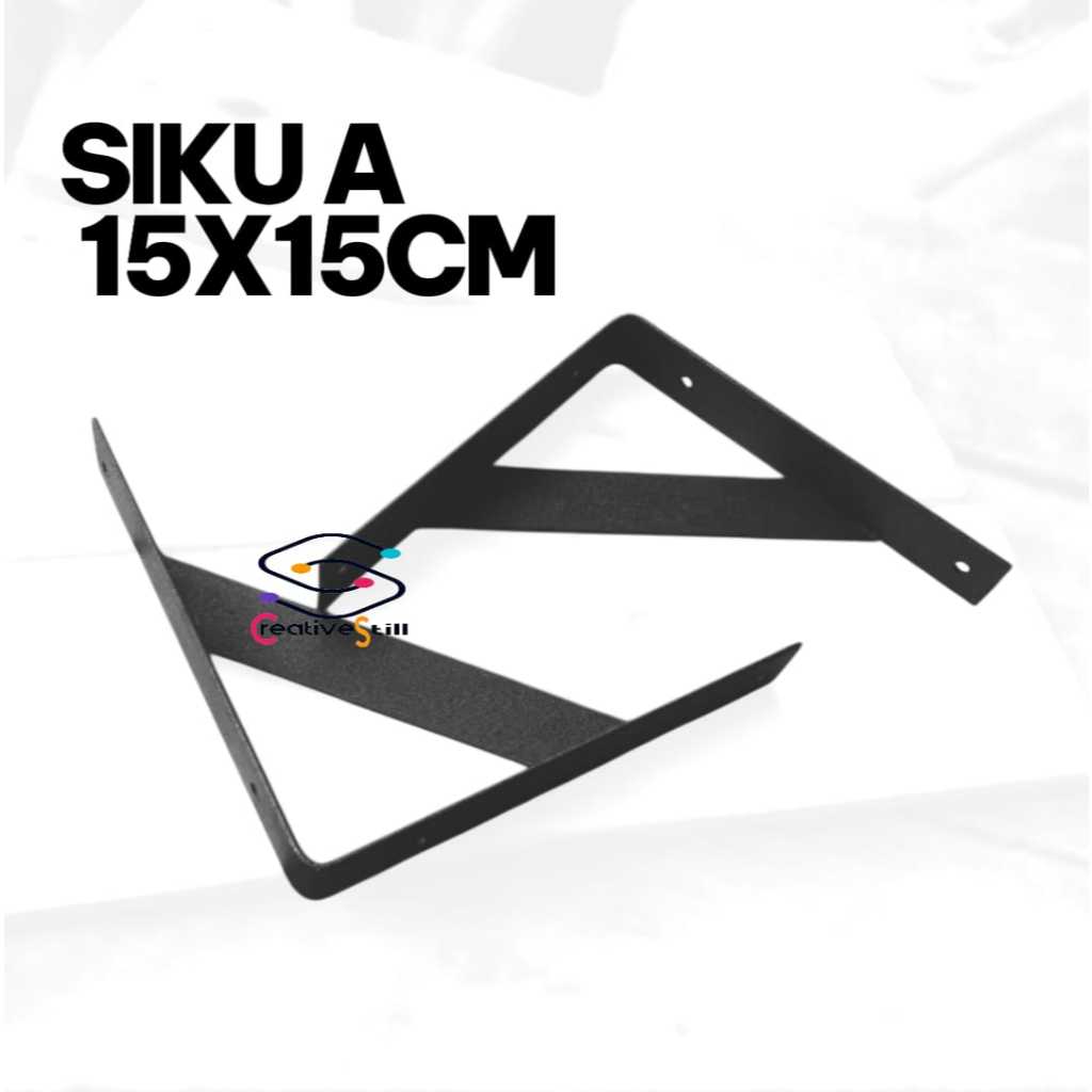 BRACKET SIKU A Penyangga Ambalan Rak Dinding Besi Full Plat Strip 2CM