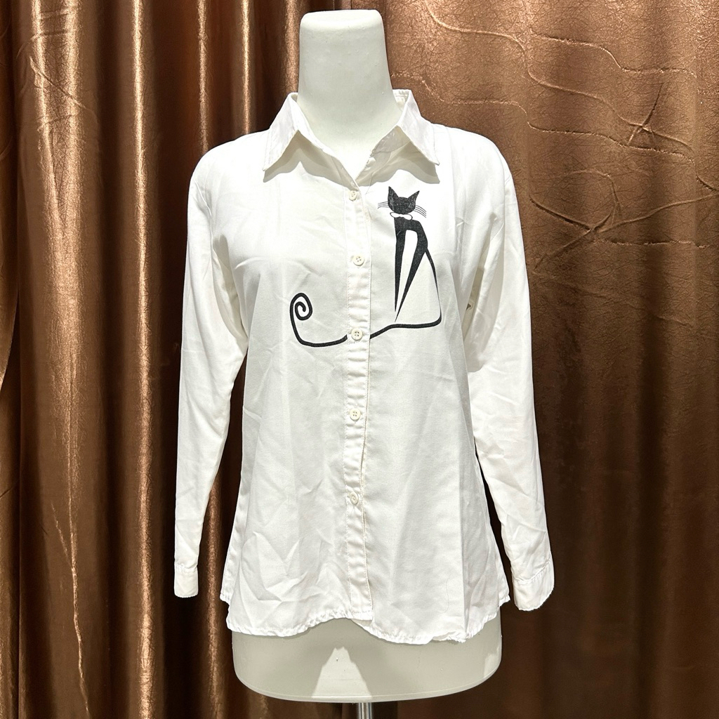 Kemeja Putih Lengan Panjang | Kemeja wanita murah lengan panjang | Atasan wanita korea