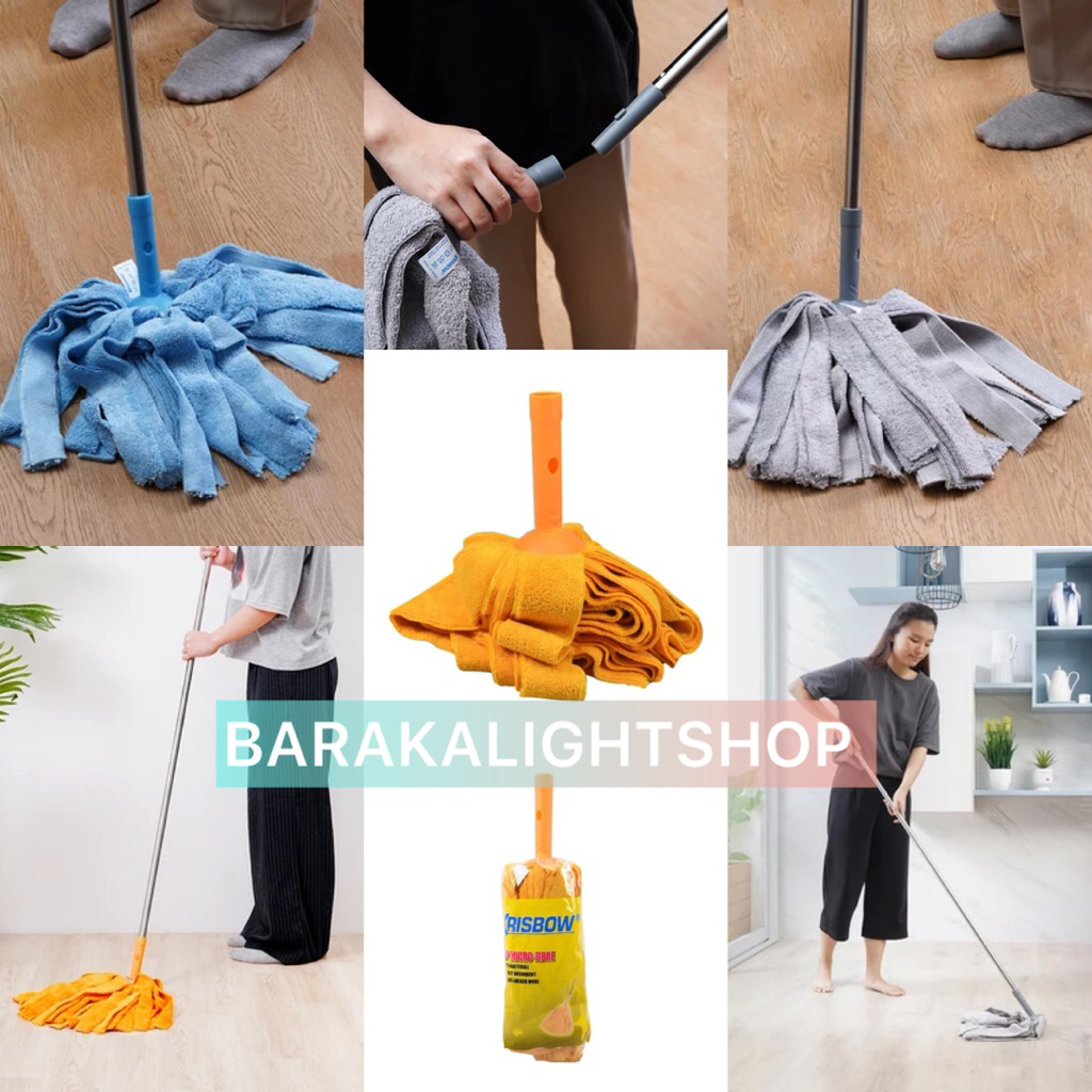KRISBOW TONGKAT + REFILL KAIN PEL MICROFIBER/ACE HARDWARE REFILL MOP MICRO FABRIC/KRISBOW REFILL KAI