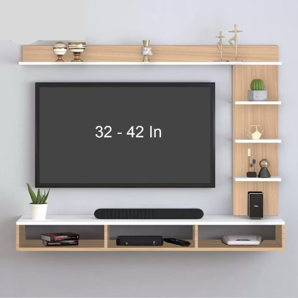 Rak Tv tempel 32 inc - 43 inc / kabinet meja tv minimalis / lemari bufet tv dinding / bagdrop tv mod