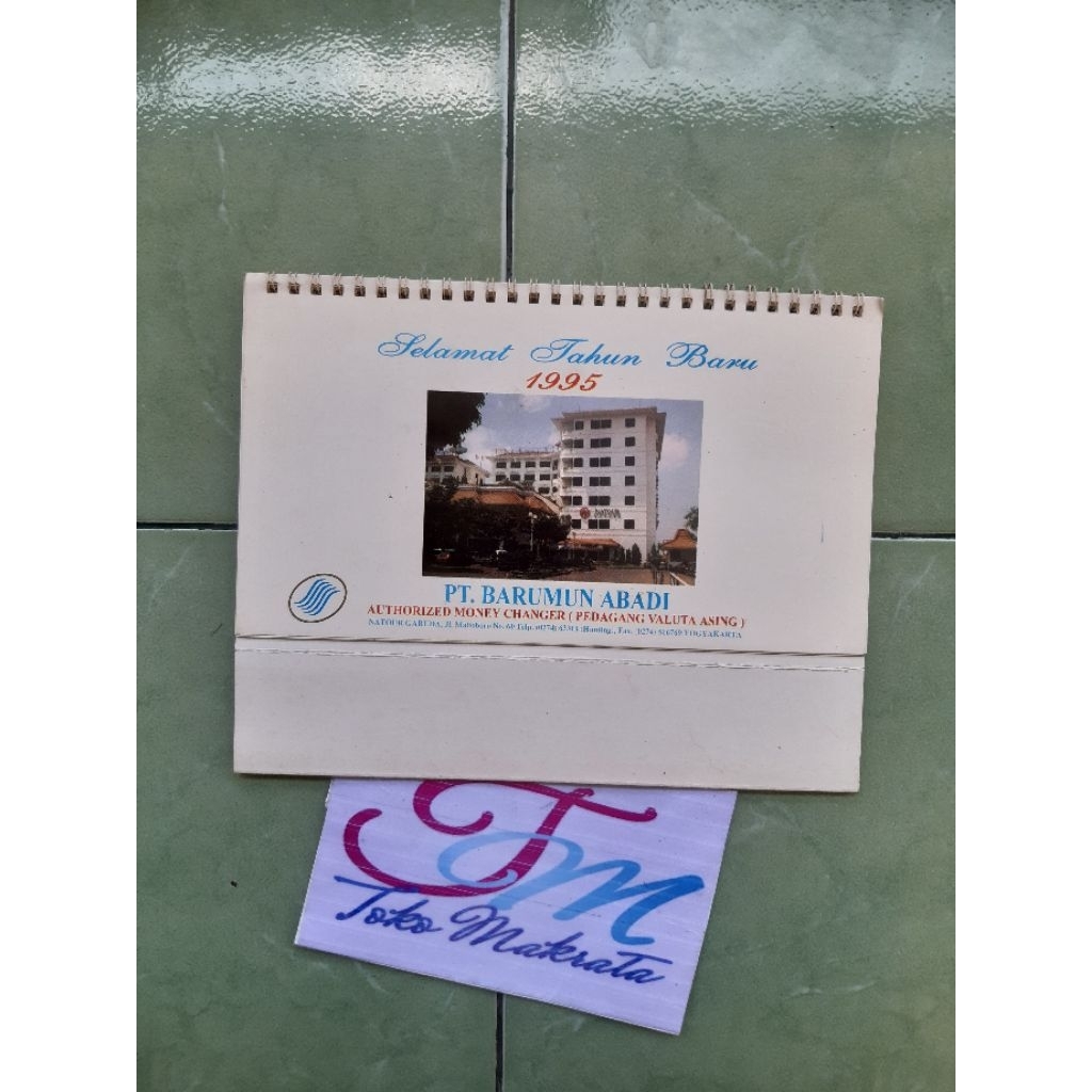 kalender tanggalan meja tahun 1995 jadul lawas lama langka