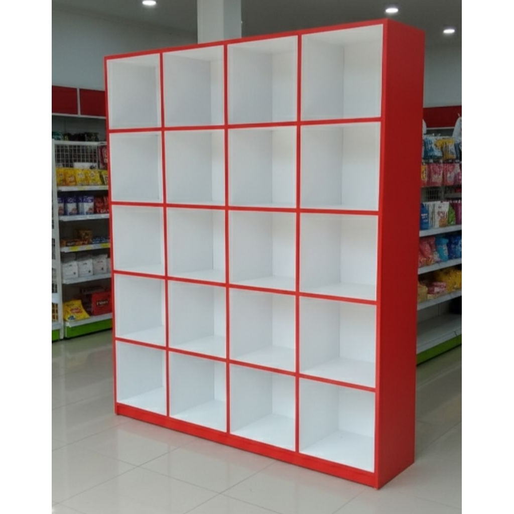 rak buku/ rak kayu, rak warung toko sembako / rak laundry / rak susun / rak kotak/ rak penyimpanan b