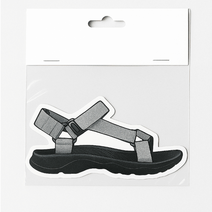 Label Stiker Custom untuk Brand Sandal Gunung