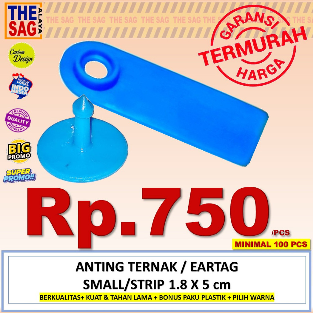 EARTAG STRIP BLANK ( HARGA PER PCS PEMBELIAN MINIMAL 100 PCS)1.8X5cm  murah ear tag necktag anting  