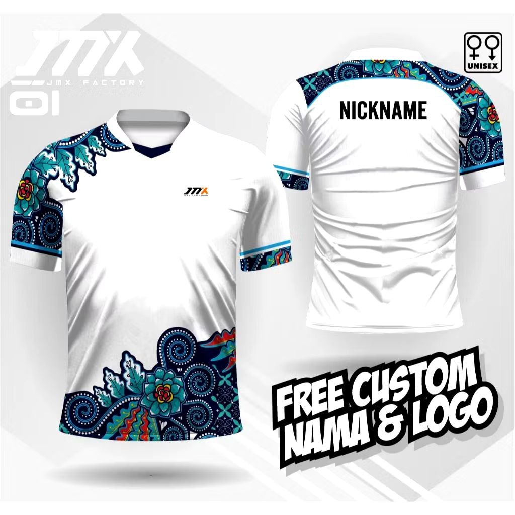 Jersey Badminton Batik New 2025 Free Custom Nama dan Logo