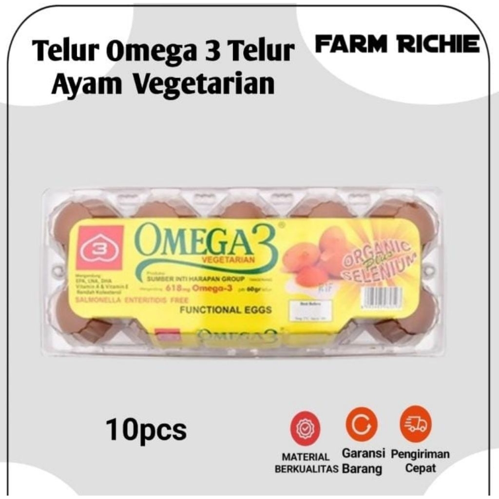 Telur Omega 3 Telur Ayam Vegetarian 10 Pcs