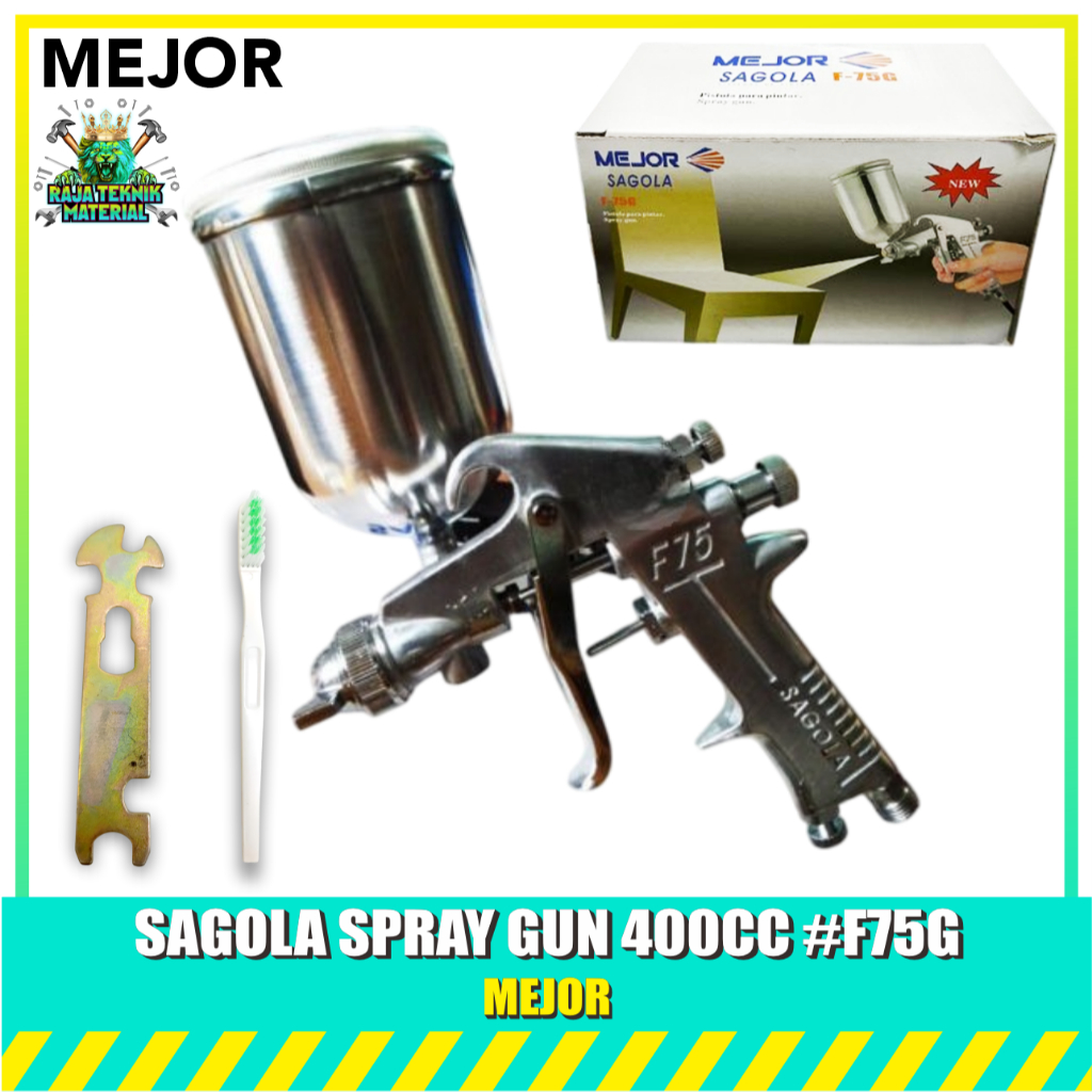 MEJOR SAGOLA Spraygun Cat Sagola F75G Paint Sprayer / Alat Semprotan Cat 400 ml - Spraygun Spray Gun