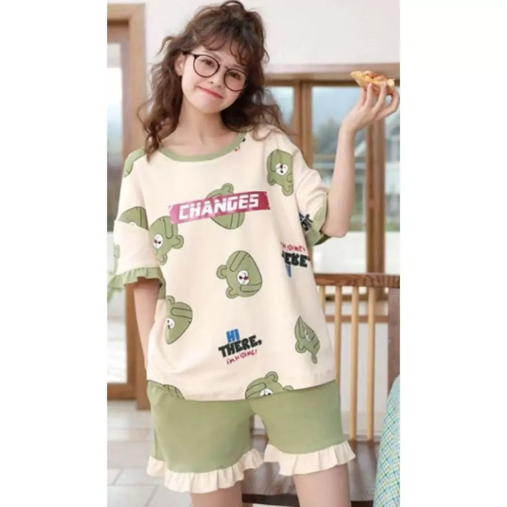 Sunnydream - Baju Tidur Celana Pendek cocok untuk Tidur dan Bersantai_Baju Tidur Cewe