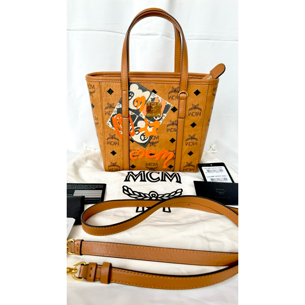 PRELOVED MCM TONI BERLIN MINI TOTE BAG - COGNAC