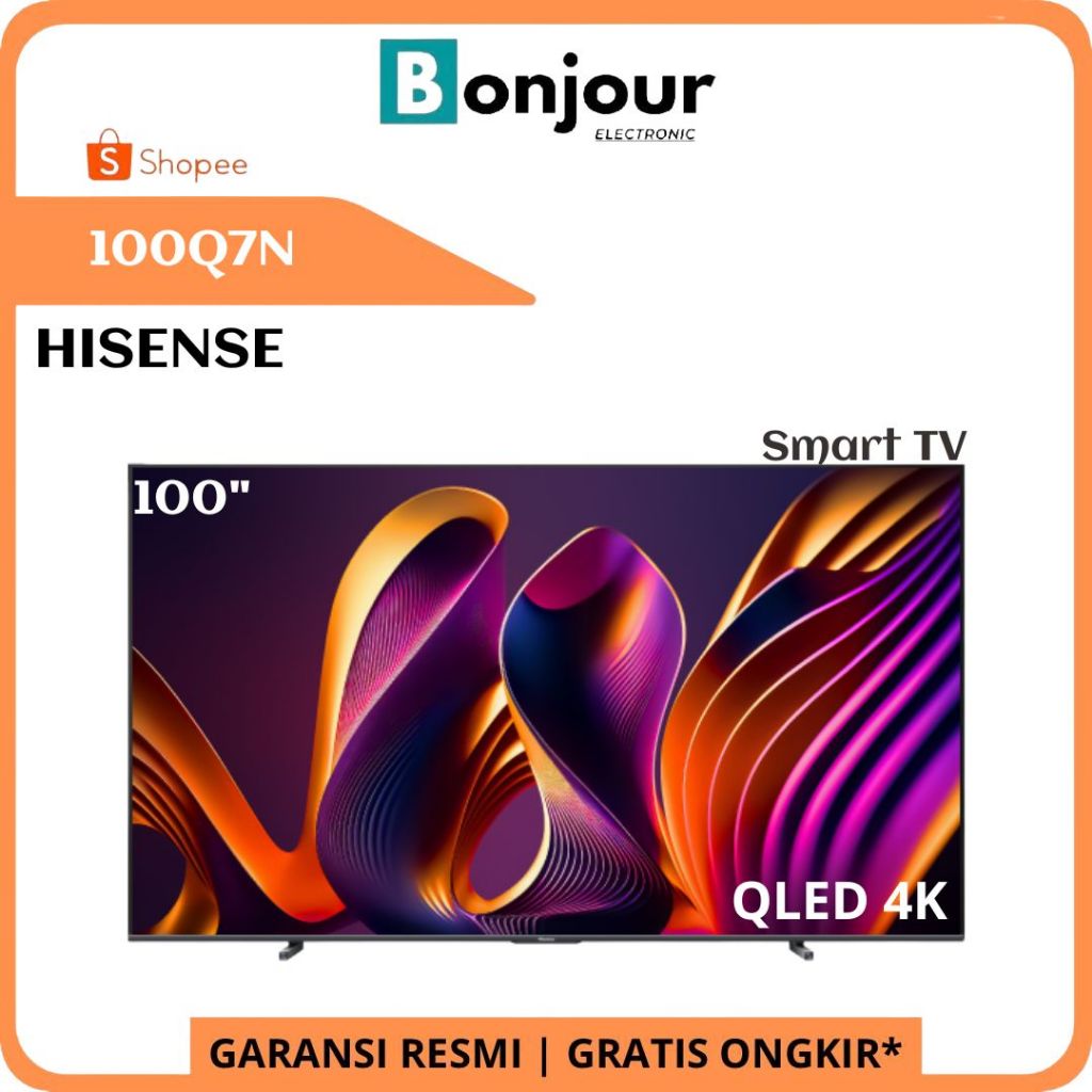 QLED TV 100 Inch Hisense 100Q7N Qled 100" 4K HDR 10+ Smart TV VIDAA OS Hisense Q7N