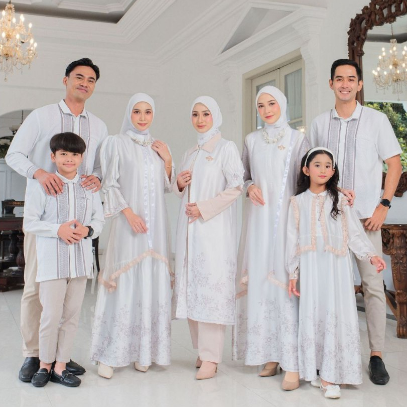 Khaiya - Sarimbit Keluarga Premium Seraphina Raya Series Warna Diamond Family Set Luxury