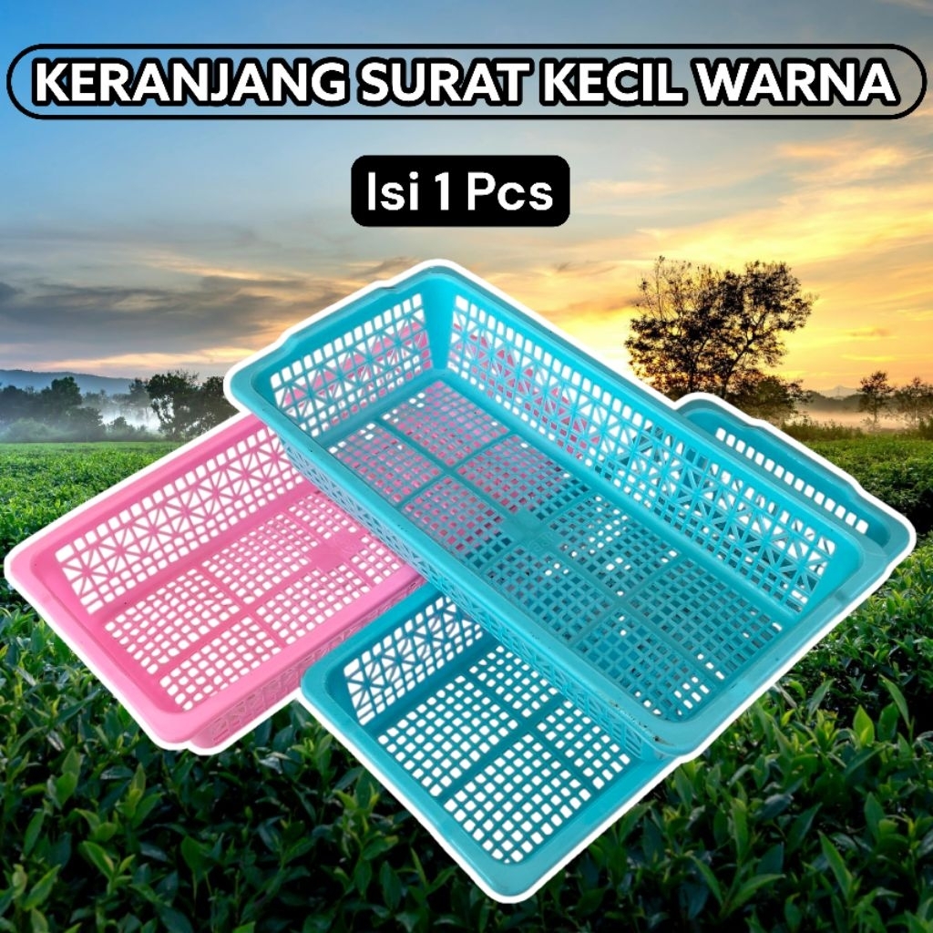 Keranjang surat plastik kecil warna DX segi panjang / tempat surat plastik / wadah surat / rak