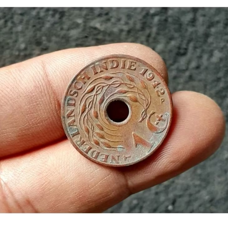 Koin Kuno Ned Indie 1 Cent Tahun 1942