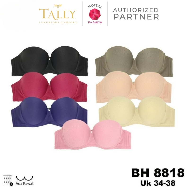 Moteza Tally Partner-TALLY 8818 Bra BH Wanita | Ada Kawat | Busa Tipis | CUP A | Kait 2 | 1/2 Half C