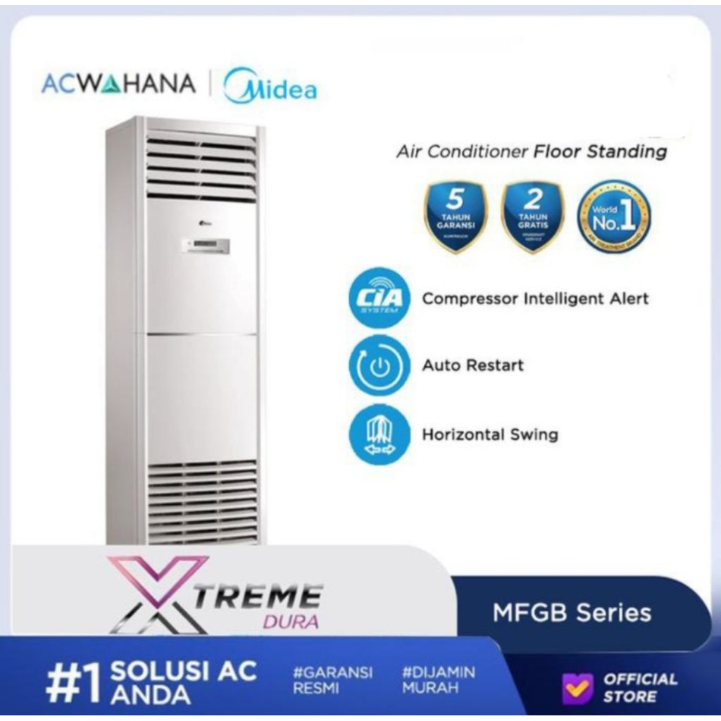 AC FLOOR STANDING MIDEA 5PK MFGB2-48CRN1 AC FLOOR STANDING MIDEA AC MIDEA 5PK FLOOR STANDING
